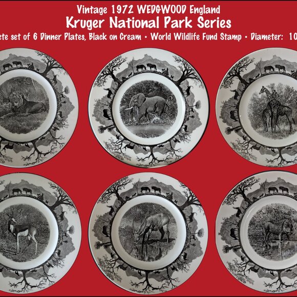 Wedgwood Kruger National Park complete set of 6 World Wildlife Fund $75 each - Picture 1 of 9